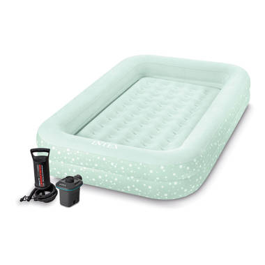 Intex Kids Inflatable Travel Air Mattress w/ Hand Pump & Air Pump w/ 3  Nozzles